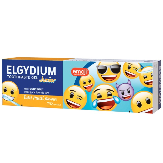 Elgydium Οδοντόκρεμα Junior Emoji Tutti-Fruti για παιδιά από 7 εώς 12 ετών 1400ppm 50ml