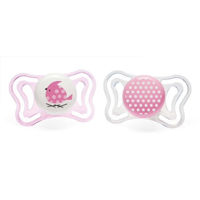 Chicco PhysioForma Light 2-6m Πιπίλες Σιλικόνης, Χρώμα Ροζ & Διάφανο 2 Τεμάχια