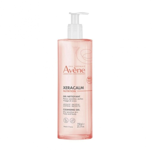 Avene Xeracalm Nutrition Gel Nettoyant Τζελ Καθαρισμού Προσώπου και Σώματος για Ευαίσθητες και Ξηρές Επιδερμίδες 750ml